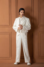 Load image into Gallery viewer, Crop Coat, White Shirt And Straight Fit Mid Waist Pant
