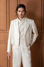 Load image into Gallery viewer, Crop Coat, White Shirt And Straight Fit Mid Waist Pant
