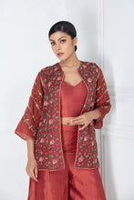 Load image into Gallery viewer, Boxy Jacket with Red Dyed Eri Pant &amp; Inner
