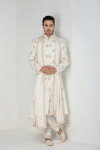 Load image into Gallery viewer, White Eri Sherwani Set Fully Embroidered (Set, Dupatta And Jutti)
