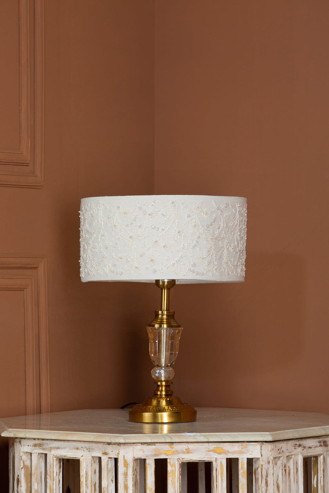 Hand Embroidered Lampshades in Eri Silk